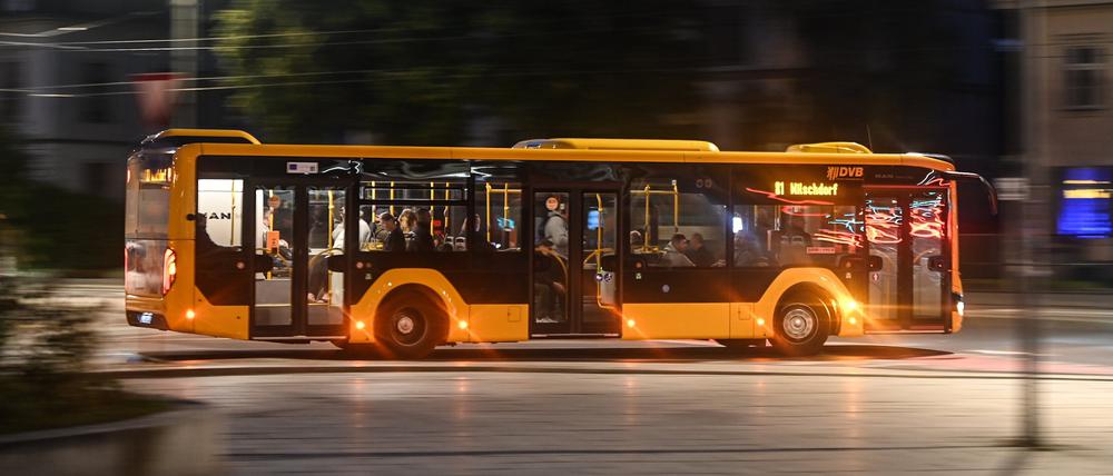 Ein Bus der Dresdner Verkehrsbetriebe (DVB) auf der Linie 81.
