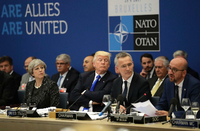 US-Präsident Donald Trump bei der Pressekonferenz zum Abschluss des Nato-Gipfels.