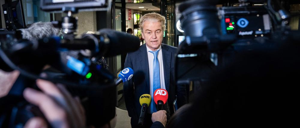 Das Aus: Geert Wilders am Donnerstag vor neuen Verhandlungen. Die allerdings werden nicht mehr um hn im Amt des Premiers gehen.