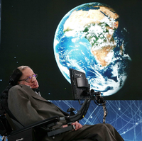 Stephen Hawking bei der Vorstellung des neuen Projekts "Breakthrough Starshot" am 12. April in New York.
