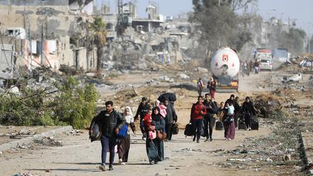 Fliehende Menschen im Gazastreifen