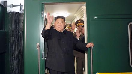 Der nordkoreanische Machthaber Kim Jong Un vor der Abreise aus Pjöngjang am Sonntag.