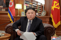 Kim Jong Un bei seiner Neujahrsansprache.