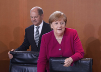 Die Bundeskanzlerin Angela Merkel (CDU) und Bundesfinanzminister Olaf Scholz (SPD).