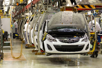 Die Produktion eines Corsa im Opel-Werk Eisenach.