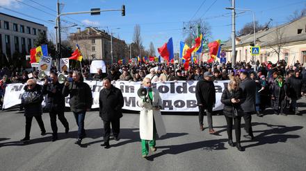 Demonstration der pro-russischen Opposition in der Republik Moldau