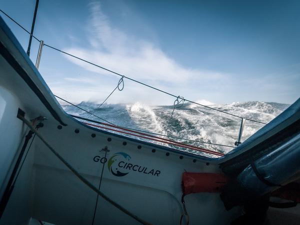 On an Imoca you only have a clear view to the rear. 