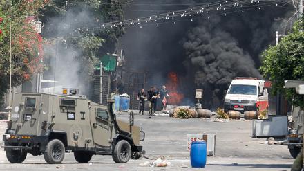 Zusammenstöße mit israelischen Streitkräften in Jenin im israelisch besetzten Westjordanland.