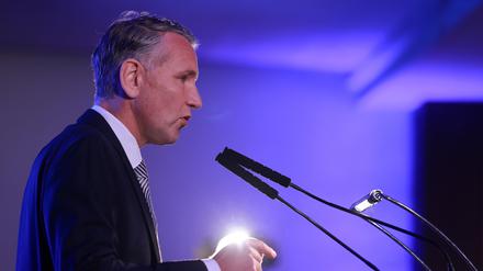 Björn Höcke, AfD-Landessprecher, hält beim Landesparteitag der Alternative für Deutschland im ·Hotel Pfiffelburg· eine Rede. 