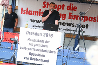 Pegida-Chef Lutz Bachmann bei der Kundgebung am Montag in Dresden.