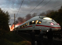 Der Zug fing zwischen Frankfurt und Köln an zu brennen.