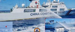 Die philippinischen Küstenwache veröffentlichte Fotos, die die chinesische Attacke zeigen sollen. 