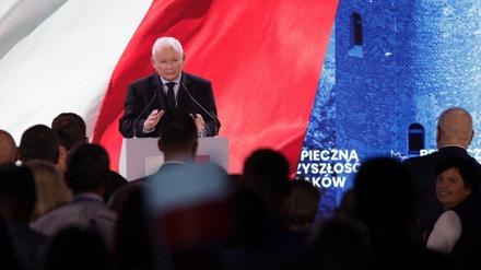 Wahlkampfauftritt des PiS-Parteichefs Jaroslaw Kaczynski. 