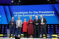 Kandidaten für den Vorsitz der EU-Kommission: Margrethe Vestager, Frans Timmermans und Manfred Weber.