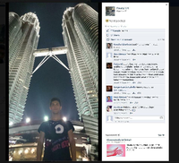 Dieses Foto aus Kuala Lumpur hat Pouria am 4. März auf seiner Facebook-Seite gepostet. Daneben hat er ein Zeichen für "Ich bin aufgeregt" gesetzt.