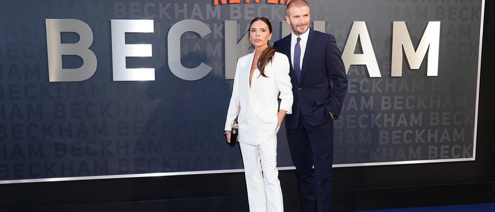 Victoria und David Beckham bei der Netflix-Premiere am Dienstag in London.
