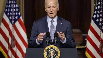 US-Präsident Joe Biden hält nach den Terrorattacken auf Israel eine Rede.