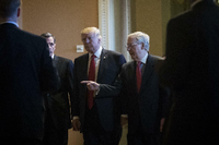 Stehen für die innerparteiliche Auseinandersetzung: US-Präsident Donald Trump und der Mehrheitsführer im Senat, Mitch McConnell.
