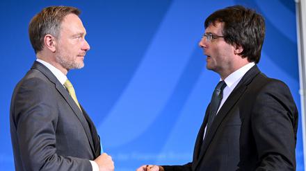Liegen im Streit: Bundesfinanzminister Christian Lindner und sein Länderkollege Marcus Optendrenk (Nordrhein-Westfalen).