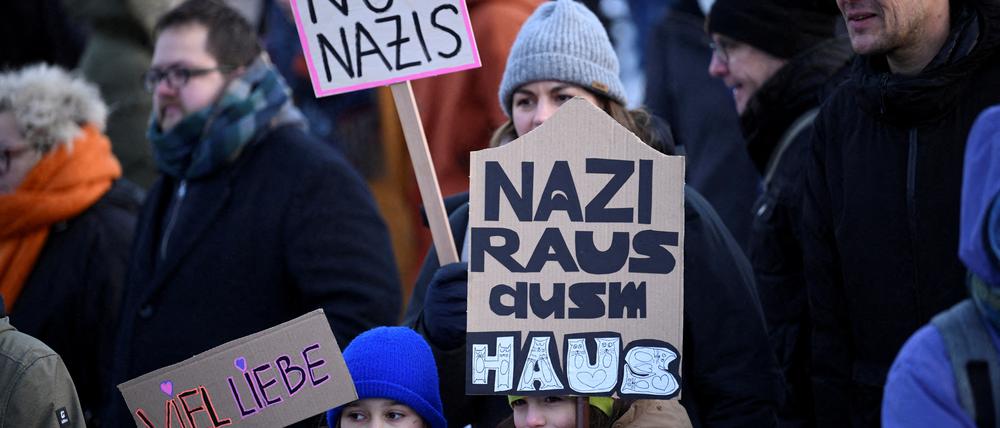 Protest gegen rechts in Berlin. 