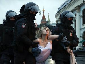 Proteste gegen die Teilmobilmachung in Moskau.