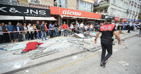 Die zerstörte Haltestelle in Ankara am Donnerstag. Ein Bus ist in die Haltestelle gerast, mindestens 12 Menschen kamen ums Leben.