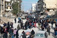 Flucht aus dem zerstörten Aleppo