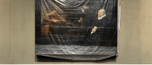 Ein teures Rembrandt-Gemälde wurde in der Berliner Gemäldegalerie notdürftig vor Wasser geschützt.