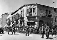 Britische Soldaten in den vierziger Jahren in Jerusalem.