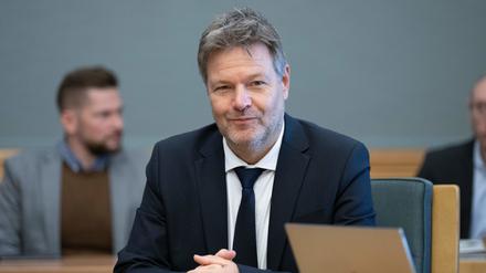 Bundeswirtschaftsminister Robert Habeck (Bündnis90/Die Grünen) nimmt in der Sächsischen Staatskanzlei an einer Kabinettssitzung der Landesregierung teil. 