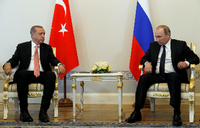 Recep Tayyip Erdogan (links) und Wladimir Putin beim Treffen in St. Petersburg.