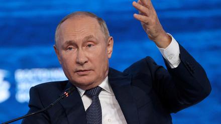 Der russische Präsident Wladimir Putin spricht in Wladiwostok.