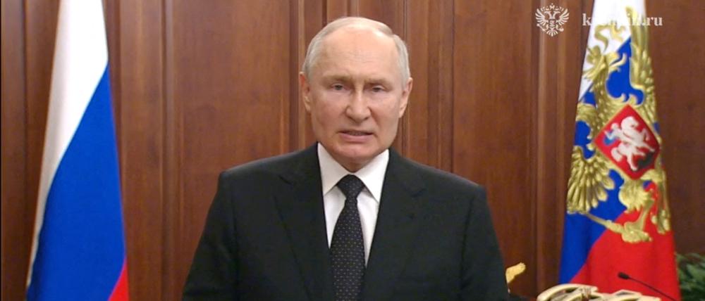Russlands Präsident Wladimir Putin hielt am Samstagmorgen eine TV-Ansprache zu den Vorfällen.