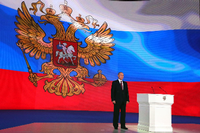 Im Wahlkampfmodus: Putin lässt keinen Zweifel daran, dass er auch in den kommenden sechs Jahren der starke Mann ist.