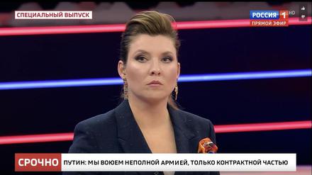 Olga Skabejewa moderiert die beliebteste Talkshow im russischen Fernsehen. 