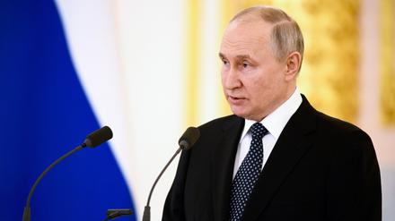 Wladimir Putin bei einer Zeremonie für neu ernannte ausländische Botschafter in Russland.