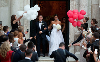 Bastian Schweinsteiger und Ana Ivanovi gaben sich auch in einer kirchlichen Hochzeit das Ja-Wort.