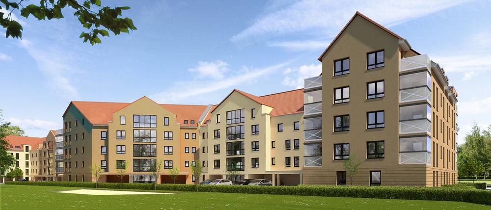Zehn Häuser baut die Immobilienfirma Semmelhaack an der Ricarda-Huch-Straße. Die ersten drei sollen bis Jahresende fertig sein.