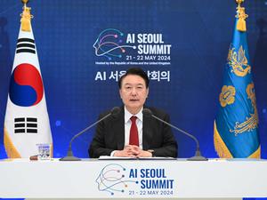 Südkoreas Präsident Yoon Suk Yeol diese Woche beim AI Seoul Summit in der südkoreanischen Hauptstadt.