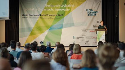 Franziska Giffey spricht auf der Social Economy Konferenz