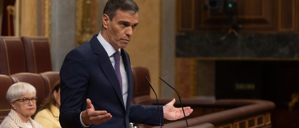 Pedro Sanchez, Ministerpräsident von Spanien, tritt als vehementer Israel-Kritiker auf.