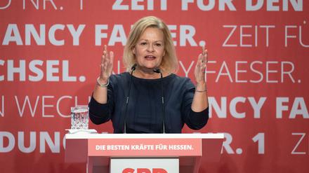 Nancy Faeser (SPD), Spitzenkandidatin für die Landtagswahl in Hessen
