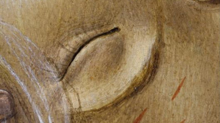 In diesem Bildausschnitt aus Botticellis „Beweinung Christi“ erkennen Fachleute, dass die Farbe mit Eigelb angerührt wurde.