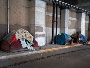 Obdachlose in Chicago, Illinois. 