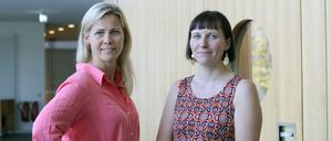 Tabea Gutschmidt (CDU) und Tina Lange (Linke), kandidieren zur Kommunalwahl 2024 in Potsdam. (v.l.)