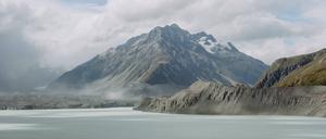 Der Tasman-Gletscher in den Neuseeländischen Alpen auf der Südinsel.