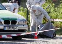 Die Spurensicherung am Ort des Mordes an der Polizistin Michèle Kiesewetter 2007.