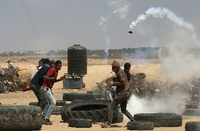 Palästinenser an der Grenze des Gazastreifens