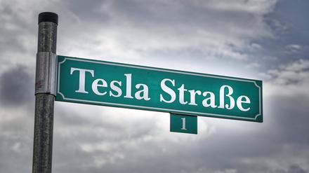  Die Adresse der Tesla-Fabrik in Grünheide 