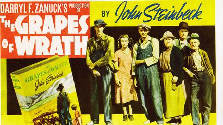 „The Grapes of Wrath“, Filmplakat für den 1940 erschienen Film mit Henry Fonda als Tom Joad  in der Hauptrolle.